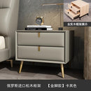 Russian Pine Simple Modern Minimalist Nordic Drawer Storage Bedside Table High-end Leather Bed