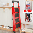 SENBIJU Ladder Indoor Household Thickened 5-step Ladder 6-7-8 Step Folding Herringbone Ladder