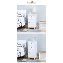 Seamless Solid Wood Storage Bedroom Simple Bedside Table Ultra Narrow-band Door Chest of Drawers