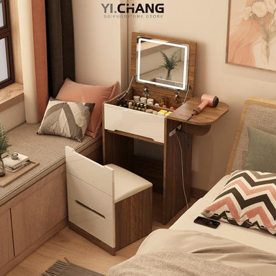 YICHANG Nordic Dressing Table Bedroom Modern Simple Storage Cabinet Integrated Flip Small Family