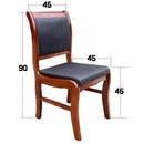 Solid Wood Office Leather Four-legged Backrest Armrest-free Mahjong Conference Room Chair Wooden