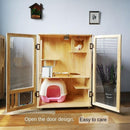 Cat House Cage Villa Solid Wood Household Cabinet Indoor Three-storey Luxury Nest Apartment