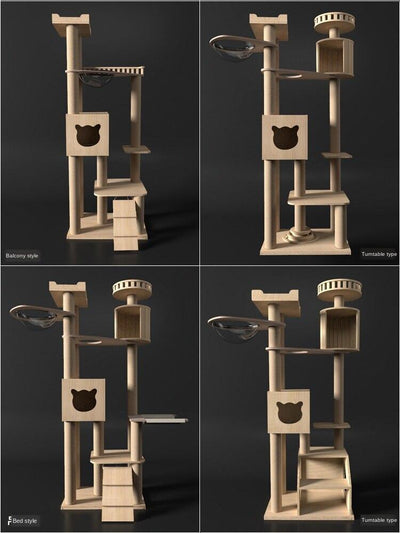 Large Solid Wood Cute Climbing Tower Rack Tree House Integrated Villa Cat Platform Toy