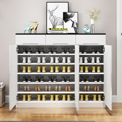 Shoe Cabinet Modern Paint White Large-capacity Locker Solid Wood Shoe Cabinet Ultra-thin Locker