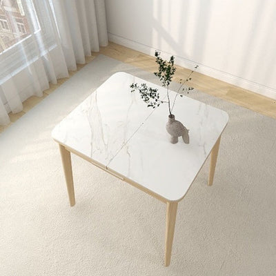 【High Quality】Dining Table Set Sintered Stone Table Set Extendable Marble Table Foldable Friction