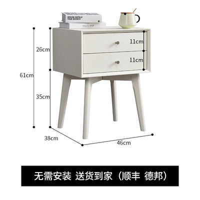 SHANJIE Shang Goods Table Simple Modern Solid Wood Fashion Two Draw Nordic Bedside Bedroom Small