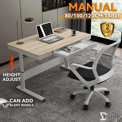 Desiny Height Adjustable Desk Glass Standing Desk Moveable Height Adjustable Table Study Table With