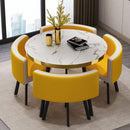 (4+1) Nordic Simple Round Dining Coffee Table Chair