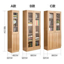 LAL Bookcase Bookshelf Cabinet Combination Office Solid Wood Filing Cabinet With Lock Glass Door