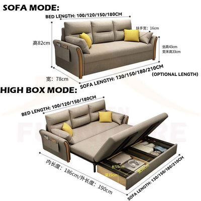 Sofa Bed Foldable Multifunctional Fabric Sofa Bed Living Room Folding Lazy Sofa