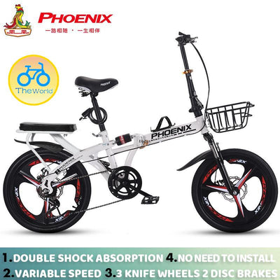 Phoenix🚴‍♀️Folding Bike Spot Road Bikes Ready Stockfolding Bicycles, Women''s Lightweight Portable