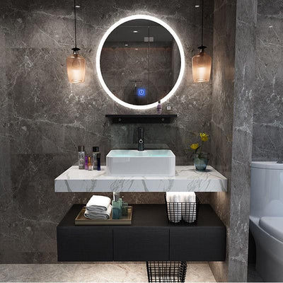 Nordic Double-decker Iron Bathroom Cabinet Modern Marble Washbasin Cabinet Combination Bathroom