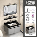 PYGH Italian Slate Bathroom Cabinet Thickened Aluminum Alloy Bathroom Vanity Cabinet Bathroom Smart