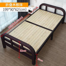 Gs Solid Wooden Foldable Bed Single Bed Frame 1.2m Household Simple Double Nap Pine Iron Frame