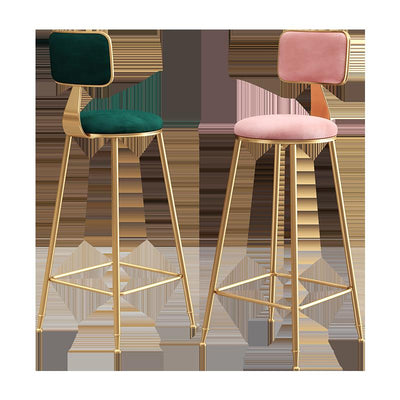 SEVEN Nordic Bar Chair Simple Modern Bar Chair High Stool Family Back High Chair Dining Chair Net