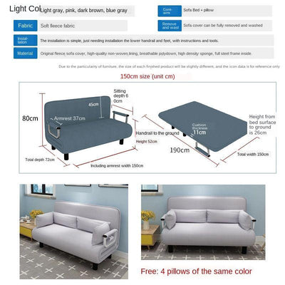 Folding Sofa Bed Dual-use Single Simple Family Double Nap Theme Portable Lazy Lounge Ruse Lunch