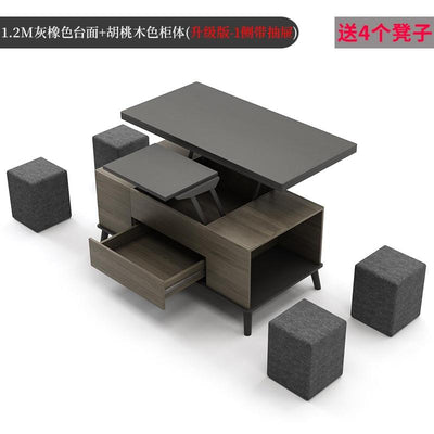 Lifting Foldable Coffee Table Living Room Dual-purpose Integrated Folding Telescopic Dining Table