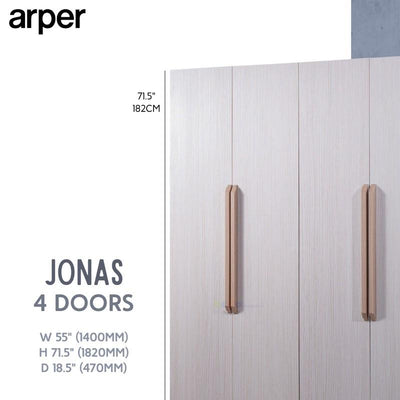 ARPER 4 | 6 Doors Wardrobe, Solid Plywood, 12 Months Warranty, Available with 3 Compartments