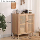 GC Kitchen Cabinet Storage Rattan Cabinet Solid Wood Household Wall Integrated Rattan Cabinet