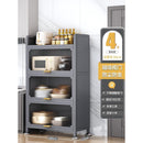 2022 NEW Metal Kitchen Cabinet Grey Floor Multi-layer Storage Cabinet Multifunctional Oven Shelf