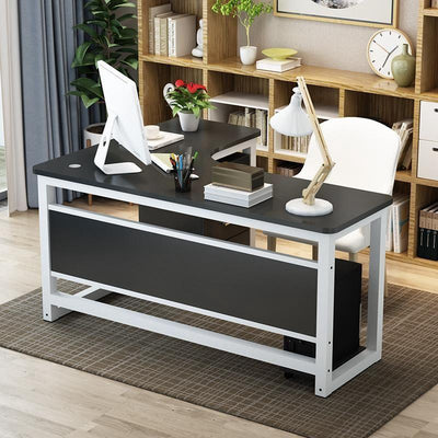 Simple Modern Corner Office Desk Home Desktop table Steel And Wood Computer study desk L-shaped