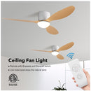 Ceiling Fan With Led Light 48"/52" Tri-Color LED Light Remote Control Ceiling Light 5-YEAR-WARRANTY