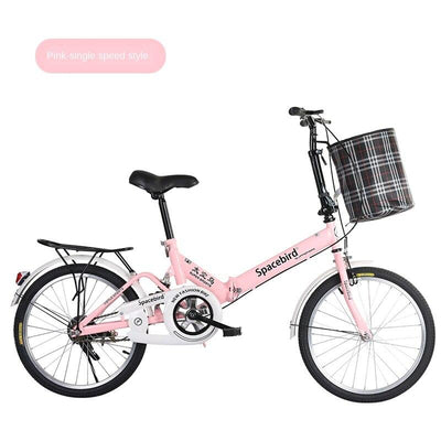 Folding 20-inch Adult Male Female Youth Student Shock Absorption Variable Speed Bicycle Small and