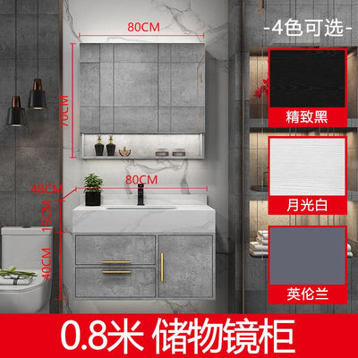 Bathroom Marble Bathroom Cabinet Combination Set Wash Basin Light Luxury Intelligent Bathroom Simple