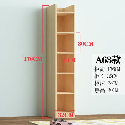 Book Shelf Solid Wood Bookshelf Cabinet Modern Simple Floor Bookcase Shelf Log Pine With Door Bay