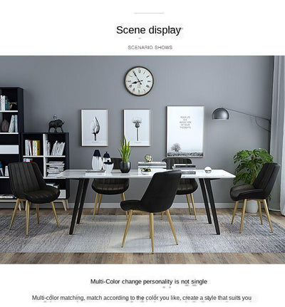 Loft Nordic Leisure Designer Office Light Luxury Iron Simple Modern Soft Sofa Dining Chair Back