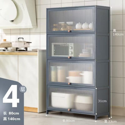 CAGK Kitchen Cabinet Storage Multilevel Kitchen Storage Rack Cupboard Cabinet Microwave Oven Pot