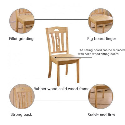 BEIMU Solid Wooden Dining Chair Family Hotel Restaurant Chair Log Chair