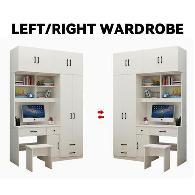 Wardrobe Integrated With Computer Desk Small Apartment Combination Cabinet Table Home Wardrobe-042