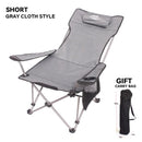 WONZOM Outdoor Foldable Chair Casual Portable Field Camping Chair Arm Chair Recliner Lounge Chair