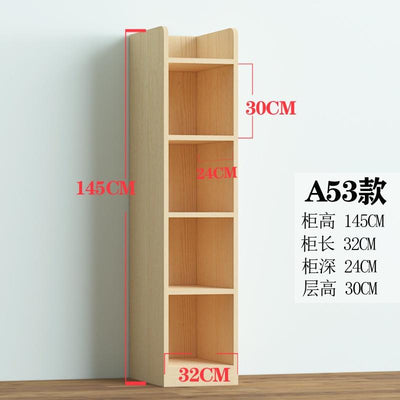 Book Shelf Solid Wood Bookshelf Cabinet Modern Simple Floor Bookcase Shelf Log Pine With Door Bay