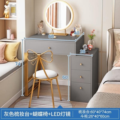 YICHANG Dressing Table With Mirror Light Luxury Style Vanity Table Bedroom Makeup Table With LED