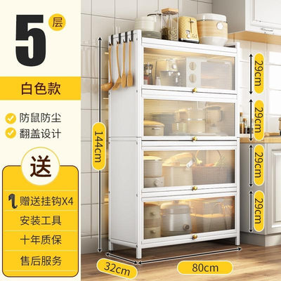 Kitchen Cabinet With Door Multi-functional Storage Cabinet For Bowls Chopsticks Plates Dishes Pans