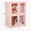 RUNPET Indoor Solid Wood Villa Cabinet Household Double Three Layer Cage Delivery Room Breeding Nest