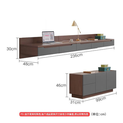 AUSITUR Desktop Computer Table Bookcase Bookshelf Integrated Wall-mounted Table Study Desk