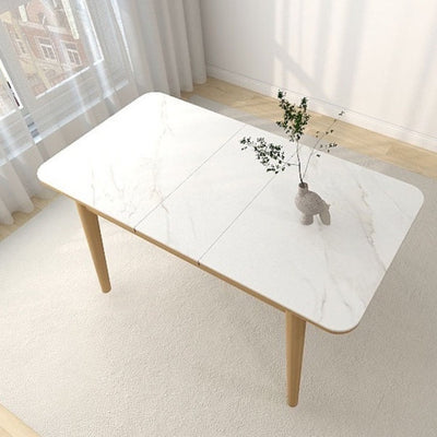 【High Quality】Dining Table Set Sintered Stone Table Set Extendable Marble Table Foldable Friction