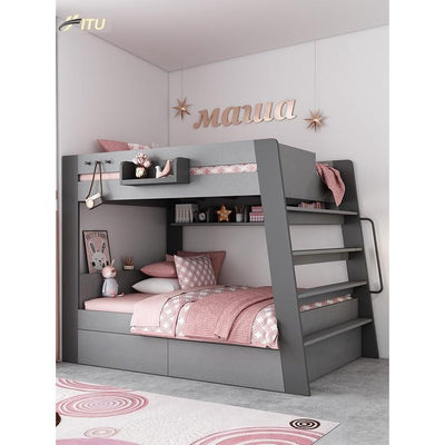 Lu Modern Double Decker Bunk Bed For Kids Adults Queen Bunk Bed With Drawer Mattress Set High