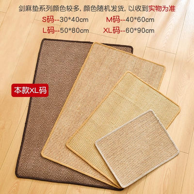 RUNPET Sisal Cat Scratch Mat Cat Scratcher Horizontal Cat Floor Scratching Pad Rug Scratch Pad for