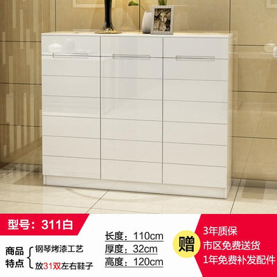 Shoe Cabinet Modern Paint White Large-capacity Locker Solid Wood Shoe Cabinet Ultra-thin Locker