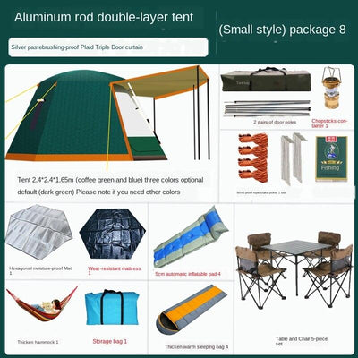 Adventure Camel Outdoor Full-automatic Thickened Rainstorm-proof Camping Aluminum Rod 3-4-person