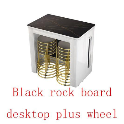 Rock Slab Folding Dining Table Retractable Ultra-thin Shrink Table Small Apartment Household Solid