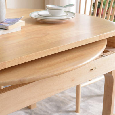 (MUWU) Solid Wood Folding Table And Chair Combination Nordic Style Restaurant Family Dining Table