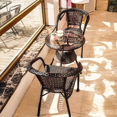 Mingran furniture rattan chair three piece set balcony small table chair tea table chair combination