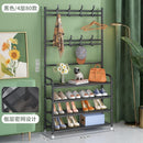 Shoe rack light luxury multi-layer shoe cabinet metal shoe rack multi-functional two-in-one coat