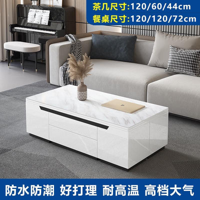 Multifunctional Coffee Table Dining Table Dual-use Lifting Foldable Nordic Marble Coffee Table