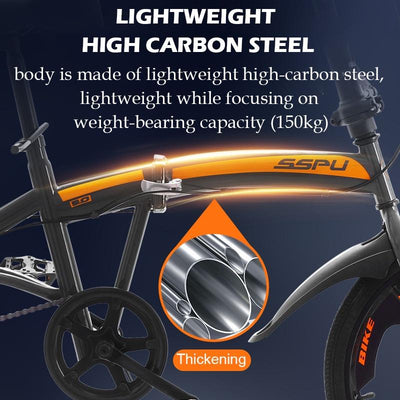 Foldable Bicycle 20 Inch Shimano 7-speed Variable Speed Folding Bicycle High Carbon Steel